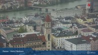 Archiv Foto Webcam Passau: Panoramablick auf Donau, Ortspitze und Altstadt 08:00