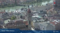 Archiv Foto Webcam Passau: Panoramablick auf Donau, Ortspitze und Altstadt 12:00