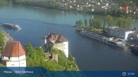 Archiv Foto Webcam Passau: Panoramablick auf Donau, Ortspitze und Altstadt 16:00