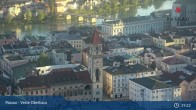 Archiv Foto Webcam Passau: Panoramablick auf Donau, Ortspitze und Altstadt 18:00