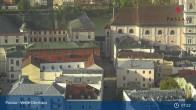Archiv Foto Webcam Passau: Panoramablick auf Donau, Ortspitze und Altstadt 01:00