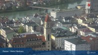Archiv Foto Webcam Passau: Panoramablick auf Donau, Ortspitze und Altstadt 03:00