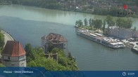 Archiv Foto Webcam Passau: Panoramablick auf Donau, Ortspitze und Altstadt 13:00