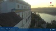 Archiv Foto Webcam Passau: Panoramablick auf Donau, Ortspitze und Altstadt 06:00