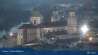 Archiv Foto Webcam Passau: Panoramablick auf Donau, Ortspitze und Altstadt 00:00