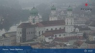 Archiv Foto Webcam Passau: Panoramablick auf Donau, Ortspitze und Altstadt 12:00