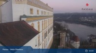 Archiv Foto Webcam Passau: Panoramablick auf Donau, Ortspitze und Altstadt 02:00