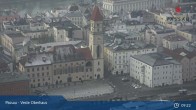 Archiv Foto Webcam Passau: Panoramablick auf Donau, Ortspitze und Altstadt 08:00