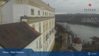 Archiv Foto Webcam Passau: Panoramablick auf Donau, Ortspitze und Altstadt 10:00