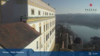 Archiv Foto Webcam Passau: Panoramablick auf Donau, Ortspitze und Altstadt 10:00