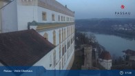 Archiv Foto Webcam Passau: Panoramablick auf Donau, Ortspitze und Altstadt 18:00