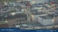 Archiv Foto Webcam Passau: Panoramablick auf Donau, Ortspitze und Altstadt 18:00