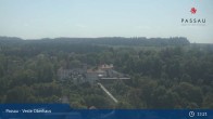 Archiv Foto Webcam Passau: Panoramablick auf Donau, Ortspitze und Altstadt 12:00