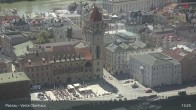 Archiv Foto Webcam Passau: Panoramablick auf Donau, Ortspitze und Altstadt 12:00