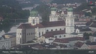 Archiv Foto Webcam Passau: Panoramablick auf Donau, Ortspitze und Altstadt 04:00
