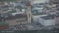 Archiv Foto Webcam Passau: Panoramablick auf Donau, Ortspitze und Altstadt 02:00