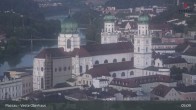 Archiv Foto Webcam Passau: Panoramablick auf Donau, Ortspitze und Altstadt 04:00