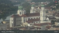 Archiv Foto Webcam Passau: Panoramablick auf Donau, Ortspitze und Altstadt 06:00