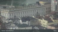 Archiv Foto Webcam Passau: Panoramablick auf Donau, Ortspitze und Altstadt 08:00