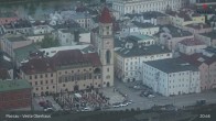 Archiv Foto Webcam Passau: Panoramablick auf Donau, Ortspitze und Altstadt 02:00
