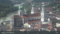 Archiv Foto Webcam Passau: Panoramablick auf Donau, Ortspitze und Altstadt 10:00