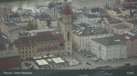 Archiv Foto Webcam Passau: Panoramablick auf Donau, Ortspitze und Altstadt 12:00