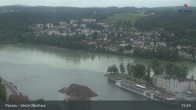 Archiv Foto Webcam Passau: Panoramablick auf Donau, Ortspitze und Altstadt 14:00