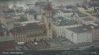 Archiv Foto Webcam Passau: Panoramablick auf Donau, Ortspitze und Altstadt 06:00