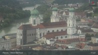 Archiv Foto Webcam Passau: Panoramablick auf Donau, Ortspitze und Altstadt 10:00
