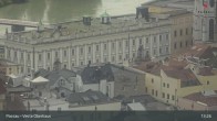 Archiv Foto Webcam Passau: Panoramablick auf Donau, Ortspitze und Altstadt 12:00