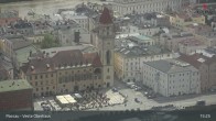 Archiv Foto Webcam Passau: Panoramablick auf Donau, Ortspitze und Altstadt 14:00
