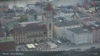Archiv Foto Webcam Passau: Panoramablick auf Donau, Ortspitze und Altstadt 16:00