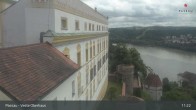 Archiv Foto Webcam Passau: Panoramablick auf Donau, Ortspitze und Altstadt 10:00