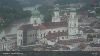 Archiv Foto Webcam Passau: Panoramablick auf Donau, Ortspitze und Altstadt 06:00