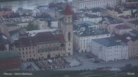 Archiv Foto Webcam Passau: Panoramablick auf Donau, Ortspitze und Altstadt 04:00