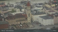 Archiv Foto Webcam Passau: Panoramablick auf Donau, Ortspitze und Altstadt 06:00