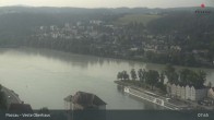 Archiv Foto Webcam Passau: Panoramablick auf Donau, Ortspitze und Altstadt 07:00