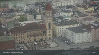 Archiv Foto Webcam Passau: Panoramablick auf Donau, Ortspitze und Altstadt 18:00