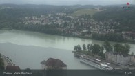 Archiv Foto Webcam Passau: Panoramablick auf Donau, Ortspitze und Altstadt 10:00