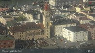 Archiv Foto Webcam Passau: Panoramablick auf Donau, Ortspitze und Altstadt 07:00