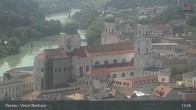 Archiv Foto Webcam Passau: Panoramablick auf Donau, Ortspitze und Altstadt 12:00