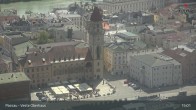 Archiv Foto Webcam Passau: Panoramablick auf Donau, Ortspitze und Altstadt 14:00
