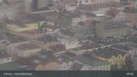 Archiv Foto Webcam Passau: Panoramablick auf Donau, Ortspitze und Altstadt 08:00
