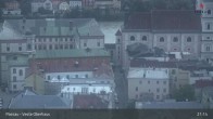 Archiv Foto Webcam Passau: Panoramablick auf Donau, Ortspitze und Altstadt 02:00