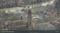 Archiv Foto Webcam Passau: Panoramablick auf Donau, Ortspitze und Altstadt 14:00
