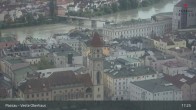 Archiv Foto Webcam Passau: Panoramablick auf Donau, Ortspitze und Altstadt 16:00