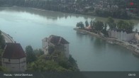 Archiv Foto Webcam Passau: Panoramablick auf Donau, Ortspitze und Altstadt 08:00