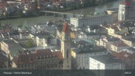 Archiv Foto Webcam Passau: Panoramablick auf Donau, Ortspitze und Altstadt 08:00