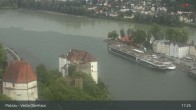 Archiv Foto Webcam Passau: Panoramablick auf Donau, Ortspitze und Altstadt 16:00