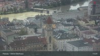 Archiv Foto Webcam Passau: Panoramablick auf Donau, Ortspitze und Altstadt 12:00